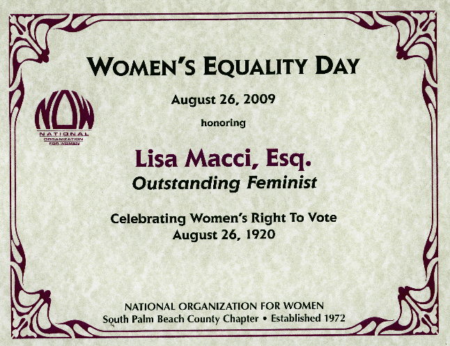 2009 Women's equality Day Award Winner